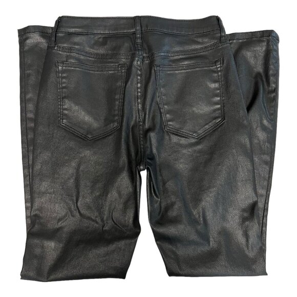Banana Republic High Rise Skinny Coated Jean~Size 25/0~Black Leather Look L11 15 - Picture 6 of 11